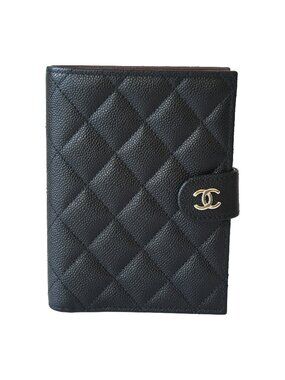 Chanel 26C CC Caviar Quilted Passport Holder Wallet Black